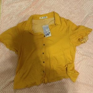 Yellow Button-Up Blouse